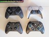 Victrix Pro BFG Reloaded (uppe till vänster), DualSense (uppe till höger), Xbox Wireless-kontroll (nere till vänster), Turtle Beach Stealth Pivot (nere till höger)