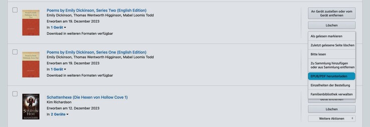 Amazon tillåter nu DRM-fria nedladdningar av utvalda böcker som PDF- eller ePub-filer.