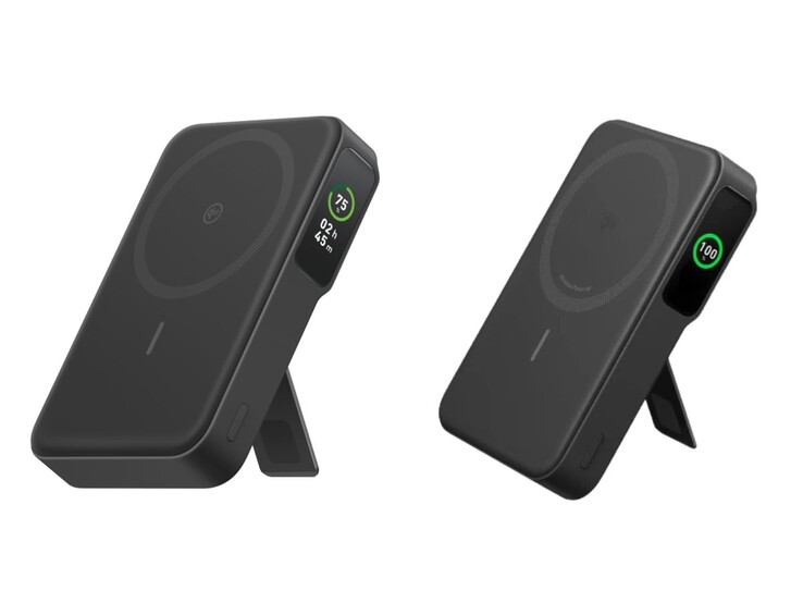 Den nya (vänster) och den gamla (höger) versionen av Anker MagGo Power Bank (10K)