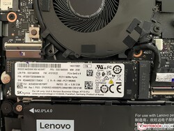 M.2-2280 SSD:n kan bytas ut.