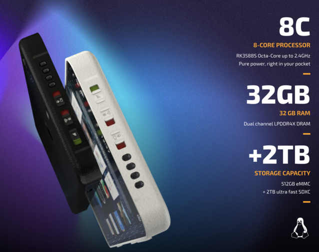 NEXX kommer med hårdvaruswitchar för radio och USB-portar, men CPU:n kommer troligen inte att konkurrera med moderna smartphones (Bildkälla: Liberux)