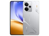 Realme 14 5G, här i färgställningen Mecha Silver, kan sänkas ner i vatten upp till 2,5 meters djup i 30 minuter (Bildkälla: Realme)