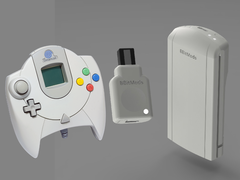 En mockup av 8BitMods trådlösa Dreamcast-kontroller Dongle