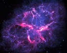 Supernovarester i Krabbnebulosan. (Bildkälla: ESA, Herschel, PACS, MESS Key Programme Supernova Remnant Team ; Nasa, ESA et Allison Loll et Jeff Hester, Arizona State University)