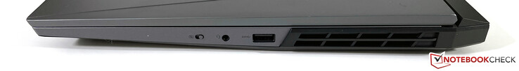 Höger sida: E-Shutter för webbkamera, 3,5 mm stereo, USB-A 3.2 Gen.1