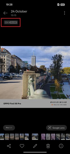 I fotogalleriet är 50MP-bilder märkta som 8K Ultra HD.