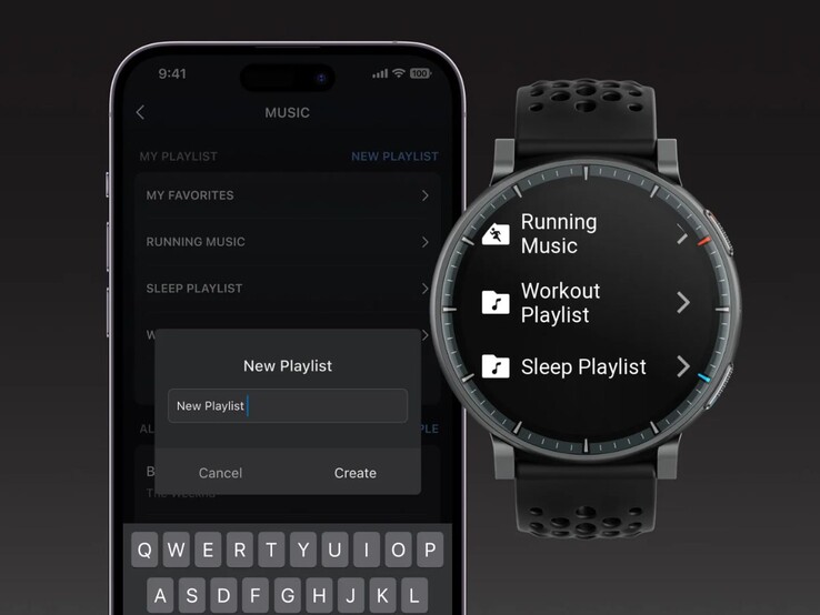 Musikhanteringsverktyget i smartklockan Amazfit Active Max