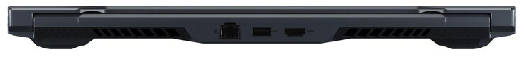 Baksidan: Gigabit Ethernet, USB 3.2 Gen 2 (Typ A), HDMI 2.0b