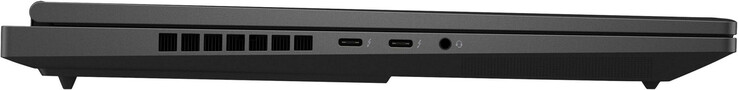 Vänster: 2x Thunderbolt 4 (USB-C; Power Delivery, DisplayPort), kombinerat ljuduttag