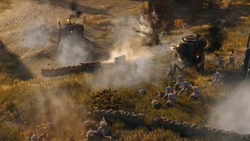 En bild som visar en strid i Iron Harvest.