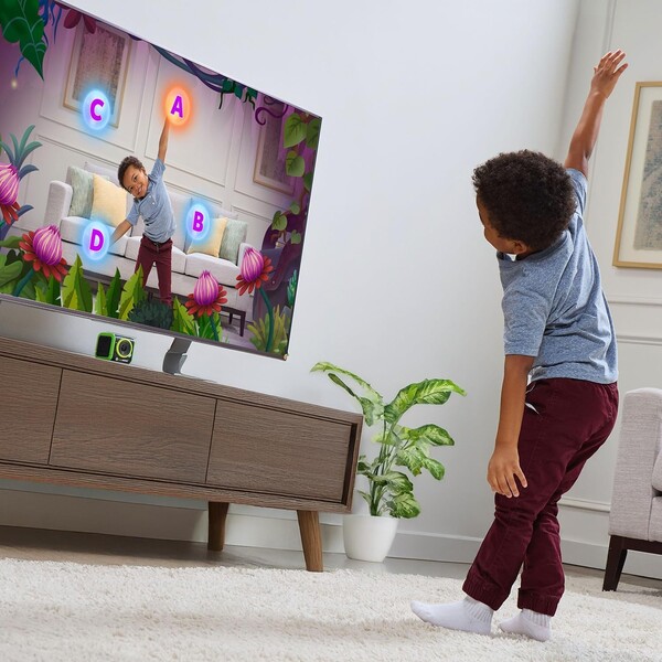 LeapMove kan placeras ovanför eller under TV:n. (Bildkälla: LeapFrog)