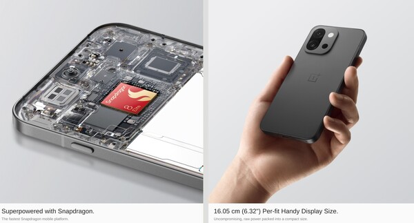 OnePlus 13s kommer att ha en Snapdragon 8 Elite-processor och en 6,32-tums skärm. (Bildkälla: OnePlus)
