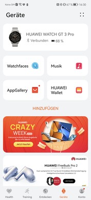 I vissa fall visar Huawei också reklam i appen.