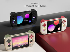 Pocket AIR Mini kommer att vara något mindre än den konkurrerande Anbernic RG476H. (Bildkälla: Ayaneo - redigerad)