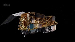 Konceptuell bild av satelliten över jorden (Bildkälla: ESA; skärmdump)