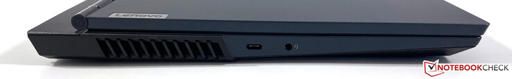 Vänster: USB-C 3.2 Gen.2 (DisplayPort 1.4), 3.5 mm ljud