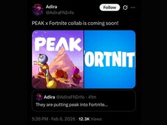 Fortnite X Peak-samarbetet som enligt uppgift läckts av Cohen via kontot Adira X