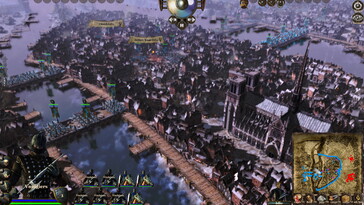 En bild som visar en stad i Medieval Kingdom Wars.