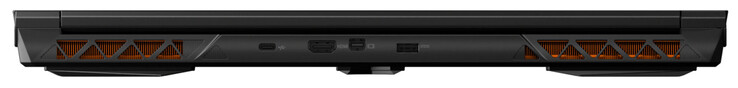 Baksida: USB 3.2 Gen 2 (USB-C), HDMI 2.1, Mini DisplayPort 1.4, strömanslutning