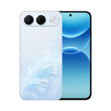 Oppo A7 Pro i färgen Surfing Blue.