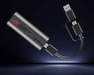 ROG USB-C10G är en USB-C-till-10GbE-adapter. Bild: en reklambild av tillbehöret med den medföljande kabeln.