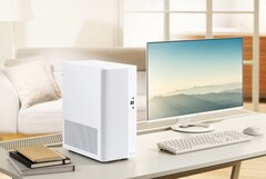 Asus V500 Mini Tower finns i vitt eller svart med trädetaljer.