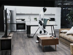 Den humanoida roboten Figure 03 städar upp i ett vardagsrum