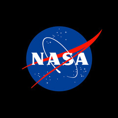 NASA:s logotyp i svart bakgrund