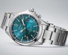Seiko Prospex Alpinist (modellnummer SPB507, bilden) har en blå urtavla. De två andra modellerna har svart respektive grön urtavla. (Bildkälla: Seiko)