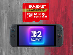 Suneast 2 TB MicroSD Express-kort visas ovanför Switch 2