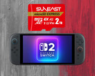 Suneast 2 TB MicroSD Express-kort visas ovanför Switch 2
