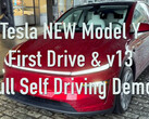 Model Y Juniper kör på FSD 13 i den första demonstrationen (Bildkälla: Jordan Camina/X)