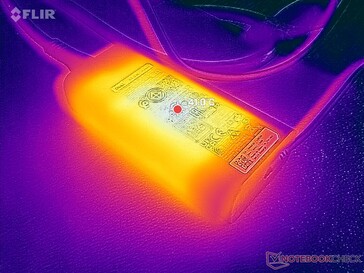 AC-adaptern kan nå över 41 C när du spelar