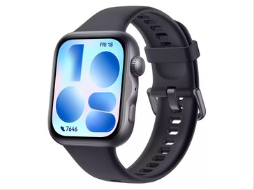 Inofficiell rendering av Huawei Watch Fit 5 i svart.