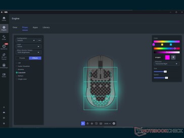 Prism inom SteelSeries GG för anpassning av belysning.