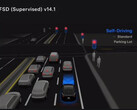 Tesla FSD 14 visuell bild för val av parkeringsplats. (Bildkälla: Tesla)