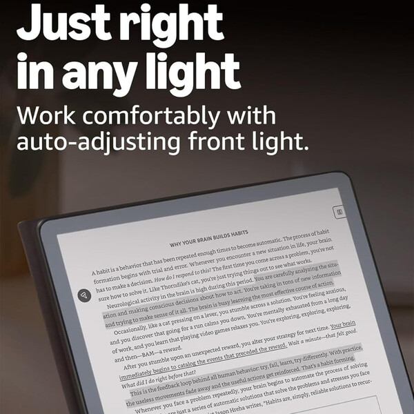 Kindle Scribe med frontbelysning har mer lagringsutrymme men kostar mer än modellen utan frontbelysning. (Bildkälla: Amazon)