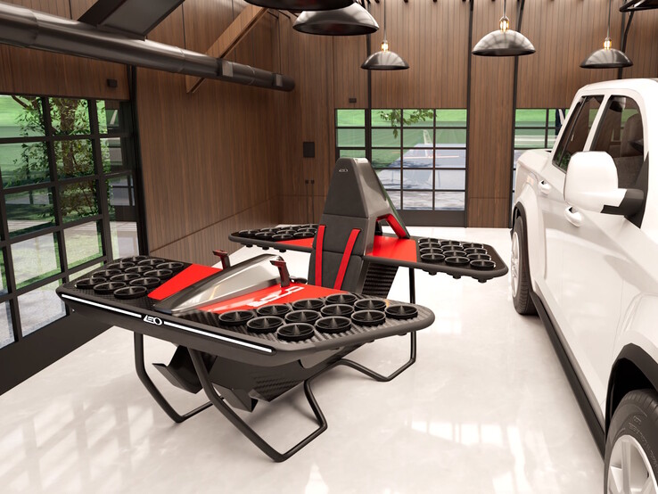 Leo Flight JetBike air speeder är tillräckligt liten för att rymmas i garage för hemmaladdning. (Bildkälla: Leo Flight)