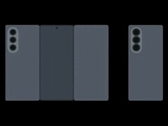 Läckt animation för Samsungs kommande trefaldiga telefon. (Bildkälla: TechHighest på X)
