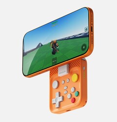 Abxylute M4 snap-on spelkontroll fästs magnetiskt på Apple MagSafe-kompatibla telefoner. (Bildkälla: Abxylute)