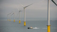 En båt vid den havsbaserade vindkraftsparken Rampion (Bildkälla: Rampion)