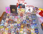 En samling Nintendo Switch-kassetter på bilden