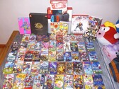 En samling Nintendo Switch-kassetter på bilden