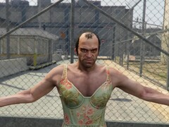 Trevor från GTA 5 som Lucia från GTA 6 i den återskapade Trailer 2. (Bildkälla: Gu1maz på YouTube)