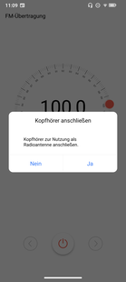 FM-radion har ingen mottagning trots att hörlurarna är inkopplade.