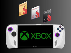 Snapdragon-chip ovanför ryktad ny Xbox-konsol (Bildkälla: Qualcomm, Asus, Microsoft Gaming med redigeringar)