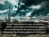 Turkmenistans oljeraffinaderier från ett Battlefield-spel. (Bildkälla: temporyal på X)