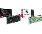 ASRock Radeon RX 9060 XT Challenger (vänster) och Steel Legend (höger) GPU:er. (Bildkälla: ASRock)