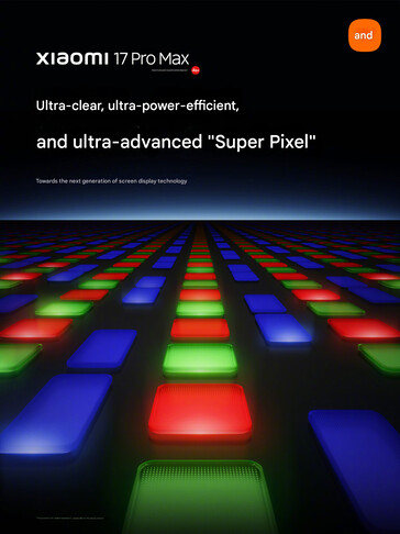 Super Pixel-skärmen på Xiaomi 17 Pro Max (Bildkälla: Xiaomi - maskinöversatt)