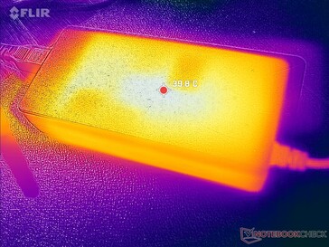 AC-adaptern kan nå över 40 C när krävande applikationer körs under längre perioder